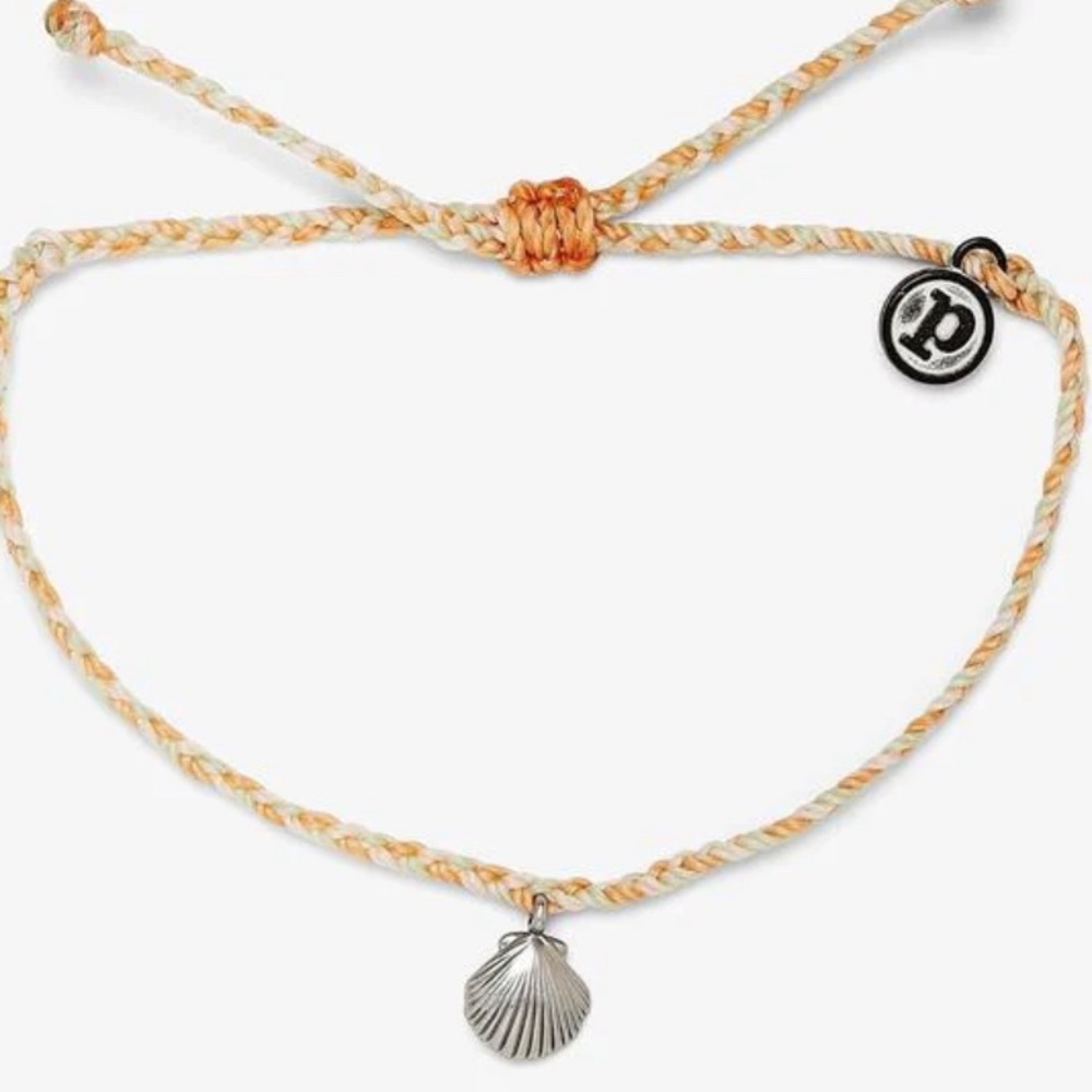 Pura Vida La Concha Shell Braided Braided Charm Bracelet Gift Ready